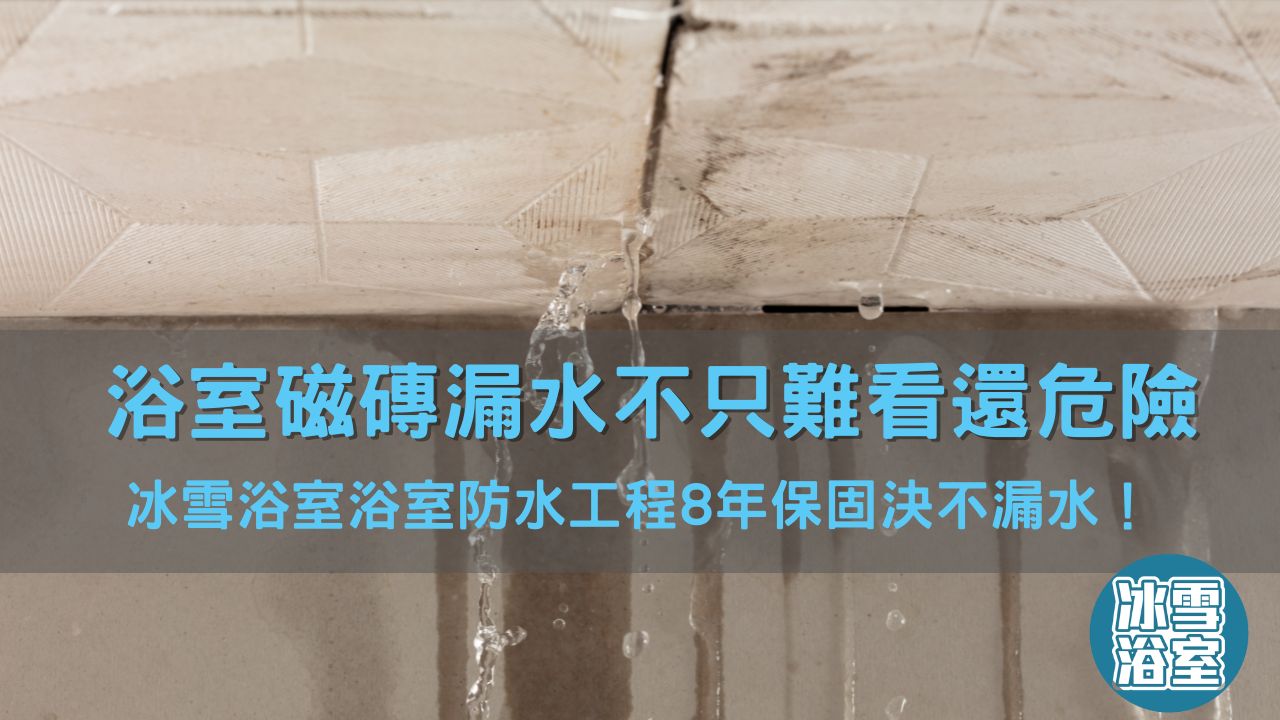 浴室磁磚漏水不只難看還危險!冰雪浴室浴室防水工程8年保固決不漏水!